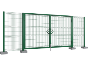 РАСПАШНЫЕ ВОРОТА СО СТАЛЬНОЙ РАМОЙ И С ЗАПОЛНЕНИЕМ СВАРНОЙ СЕТКОЙ