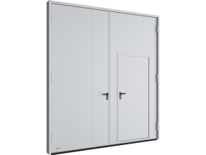 РАСПАШНЫЕ ГАРАЖНЫЕ ВОРОТА ИЗ ПАНЕЛЕЙ С ЗАПОЛНЕНИЕМ МИНЕРАЛЬНОЙ ВАТОЙ СЕРИИ VRGMV01