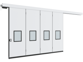 ПРОМЫШЛЕННЫЕ ОТКАТНЫЕ ВОРОТА БЕЗ НИЖНЕЙ НАПРАВЛЯЮЩЕЙ СЕРИИ ISG